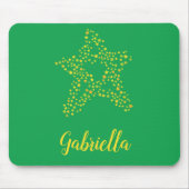 Gele sterren in ster op groen muismat (Voorkant)