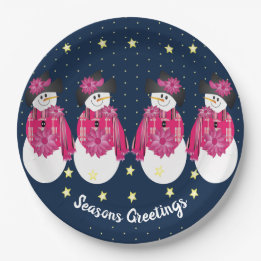 Gele Sterren Met Navy Blauw en Roze Papieren Bordje