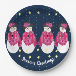 Gele Sterren Met Navy Blauw en Roze Papieren Bordje