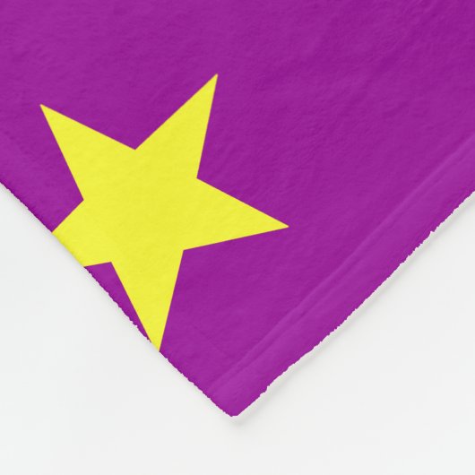 Gele sterren op paars fleece deken (Hoek)
