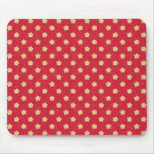 gele sterren op rood patroon muismat (Voorkant)