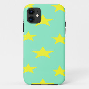 Gele sterren op turkooise Case-Mate iPhone case