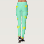 Gele sterren op turkooise leggings (Achterkant)