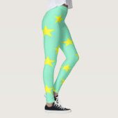 Gele sterren op turkooise leggings (Rechts)