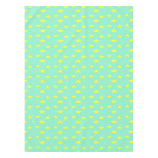 Gele sterren op turkooise tafelkleed (Voorkant)