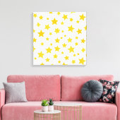 gele sterren op witte achtergrond canvas afdruk (Insitu (Woonkamer))