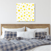 gele sterren op witte achtergrond canvas afdruk (Insitu (Slaapkamer))