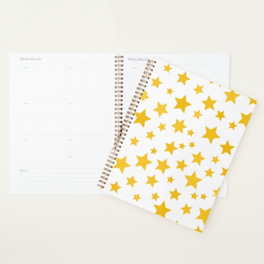 gele sterren op witte achtergrond planner (Display)