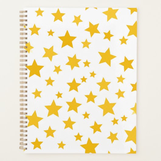 gele sterren op witte achtergrond planner (Voorkant)
