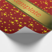 gele sterren sjabloon tekstpapier cadeaupapier (Hoek)