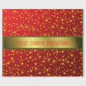 gele sterren sjabloon tekstpapier cadeaupapier (Vlak)