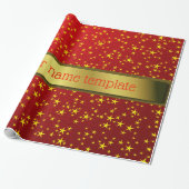 gele sterren sjabloon tekstpapier cadeaupapier (Uitgerold)