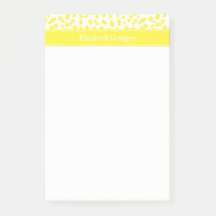 Gele sterren Witte BG, Gele naam Monogram Post-it® Notes