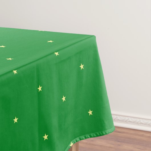Gele sterrenpatroon op groen tafelkleed (Voorbeeld)