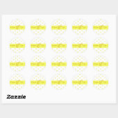 Gele stickers met polka stippen en monogram (Vel)