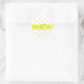 Gele stickers met polka stippen en monogram (Tas)