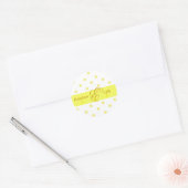 Gele stickers met polka stippen en monogram (Envelop)