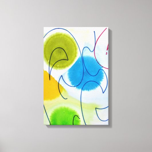 Gele stijlvolle trendy moderne abstracte canvaspri canvas afdruk (Voorkant)