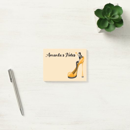 Gele Stiletto Schoen Mode Diva Notities Post-it® Notes (Kantoor)