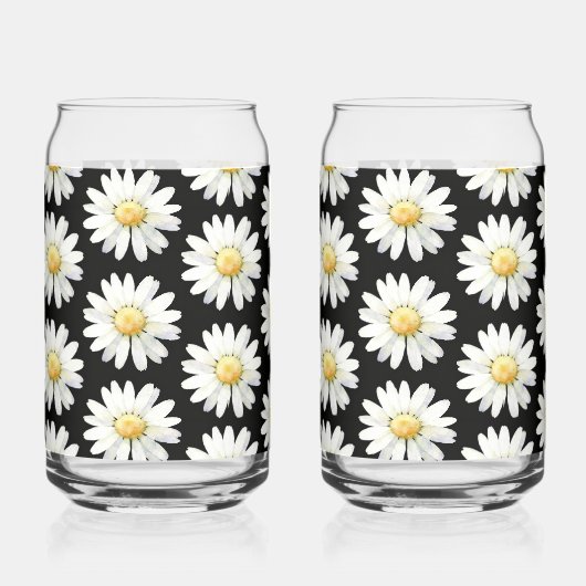 Gele Stip-Madeliefjes Blikvorm Glas (Voorkant)