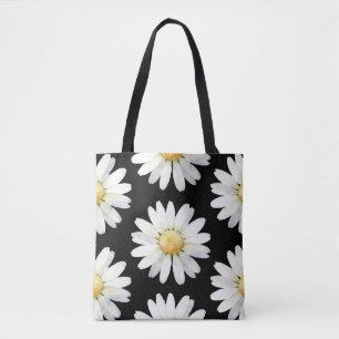 Gele Stip-Madeliefjes Tote Bag