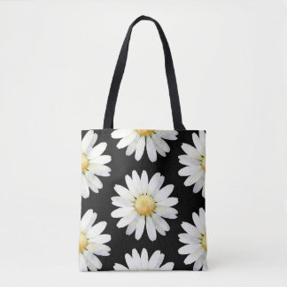 Gele Stip-Madeliefjes Tote Bag