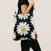 Gele Stip-Madeliefjes Tote Bag (Dichtbij)
