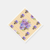 Gele Stip Shabby Chic bloem Servet Servetten (Hoek)