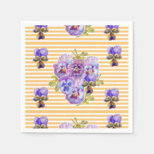 Gele Stip Shabby Chic bloemservetten Servet