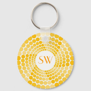 Gele stip sleutelhanger