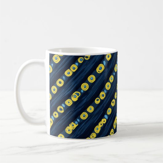 Gele Stippen Abstract Patroon Koffiemok (Links)