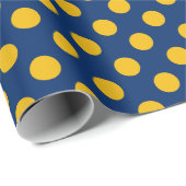  gele Stippen Blauw achtergrondpapier Cadeaupapier (Rol Hoek)