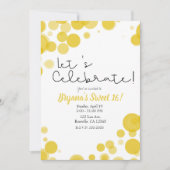 Gele Stippen Bubbel Feest Viering Kaart (Voorkant)