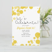 Gele Stippen Bubbel Feestelijke Viering Kaart (Staand voorkant)