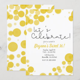 Gele Stippen Bubbel Feestje Kaart