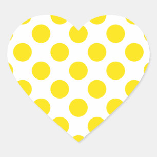 Gele Stippen Hart Sticker