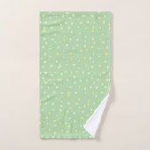 Gele stippen in groen bad handdoek (Handdoek)