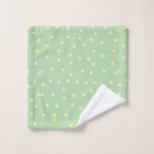 Gele stippen in groen bad handdoek (Wasdoekje)