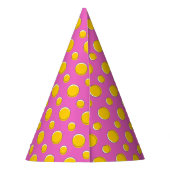 Gele Stippen Op Roze Feesthoedjes (Achterkant)