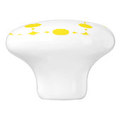 Gele stippen, stippen, Stippen, gestippeld Keramische Knop (Zijkant)