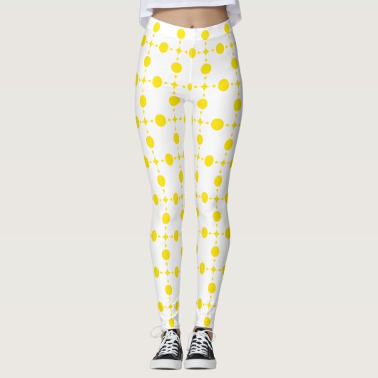 Gele stippen, stippen, Stippen, gestippeld Leggings (Voorkant)
