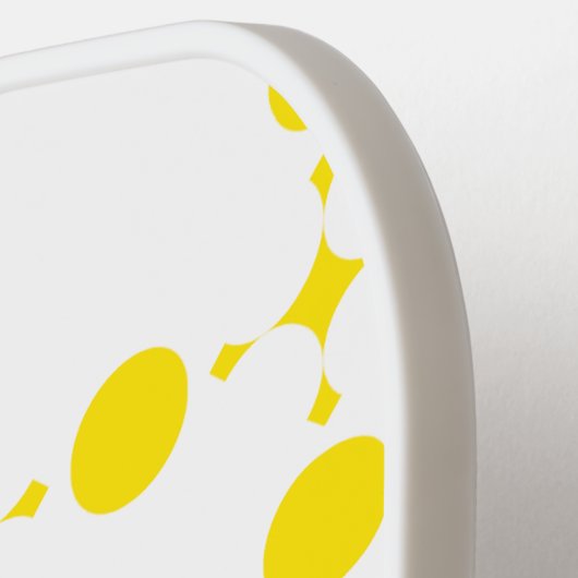 Gele stippen, stippen, Stippen, gestippeld Pickleball Paddle (Links Detail)