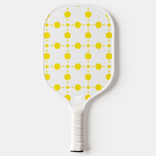 Gele stippen, stippen, Stippen, gestippeld Pickleball Paddle (Achterkant)