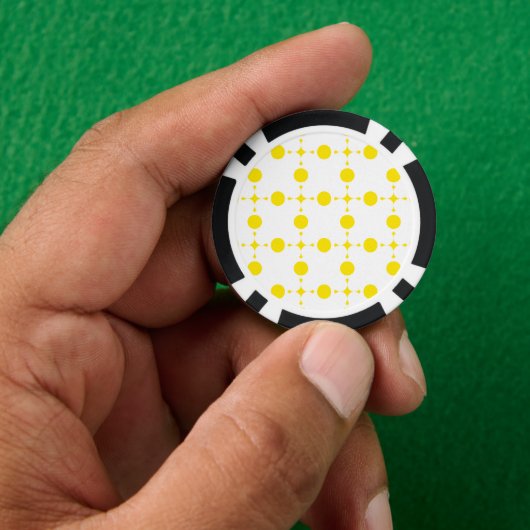 Gele stippen, stippen, Stippen, gestippeld Poker Chips (Hand)