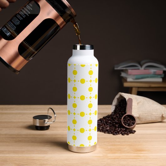 Gele stippen, stippen, Stippen, gestippeld Waterfles (Koffie)