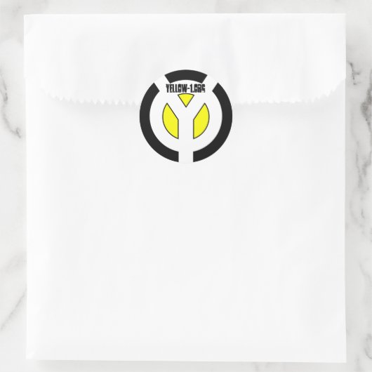 gele stok ronde sticker (Tas)