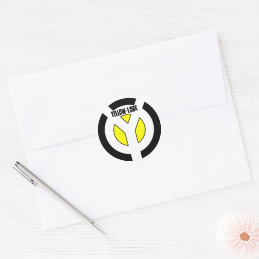 gele stok ronde sticker (Envelop)