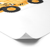 Gele stortwagen kinder constructie voertuig decor poster (Hoek)