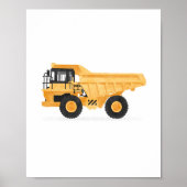 Gele stortwagen kinder constructie voertuig decor poster (Voorkant)