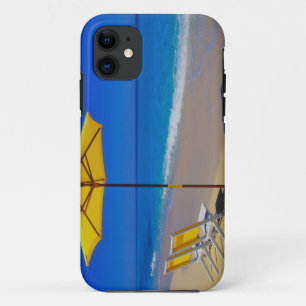 Gele strandparasol en stoelen op ongerept Case-Mate iPhone case